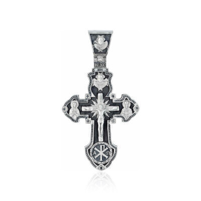 картинка Крест из серебра "Спаси и Сохрани" (97026) 